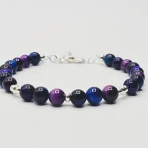 Multicolour Tiger's Eye Bracelet in Sterling Silver