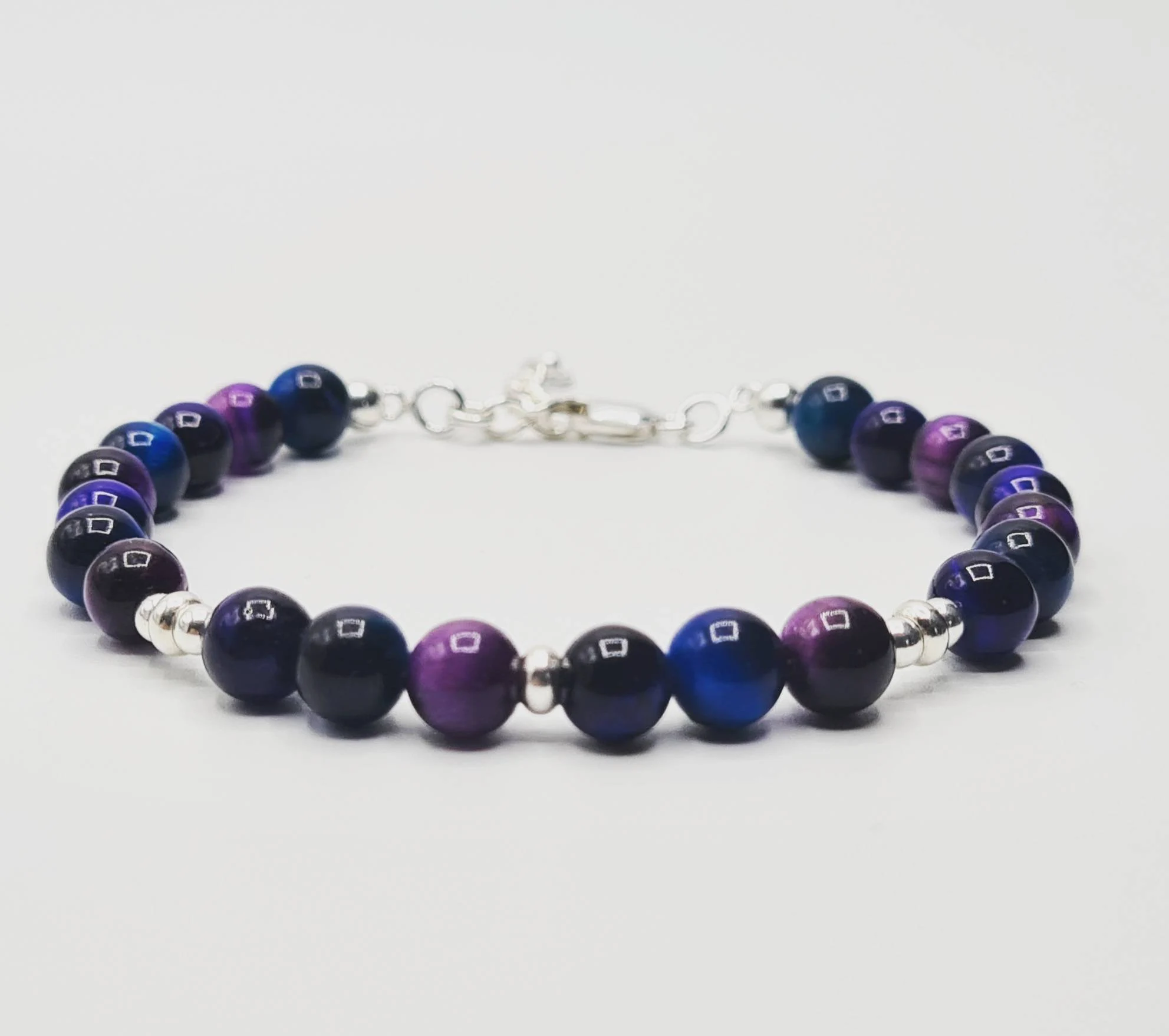 Multicolour Tiger's Eye Bracelet in Sterling Silver